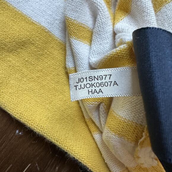 Tommy Hilfiger Sweater Womens Medium Yellow White Stripe Boatneck Long Sleeve - Picture 8 of 9